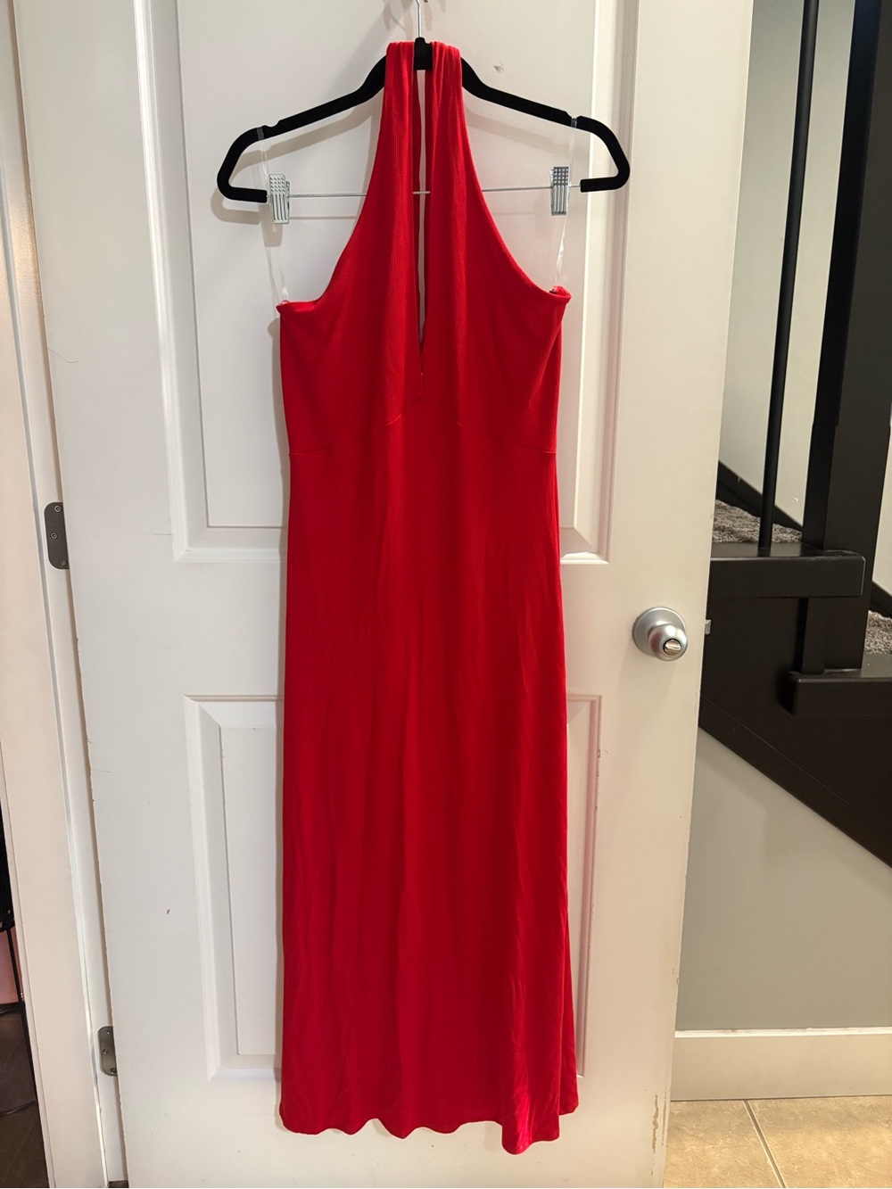 NWT Red Ribbed Halter Midi Dress XL